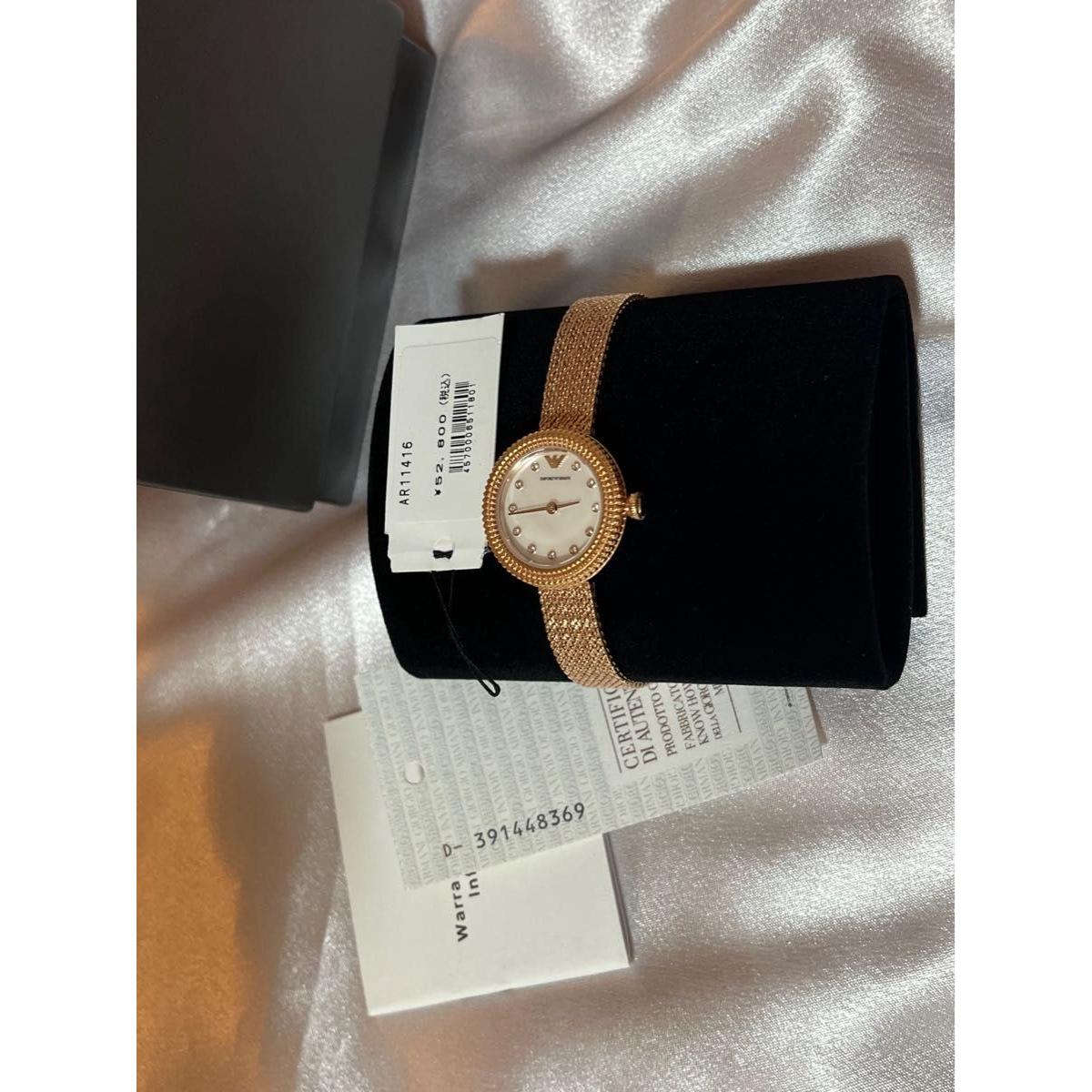 Used [Final price reduction half price] New Emporio Armani wristwatch analog mother-of-pearl dial 2 hands