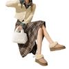 Winter new thick-soled heightening fluffy shoes snow boots women's low-top thickened outer wear one-pedal cotton shoes non-slip