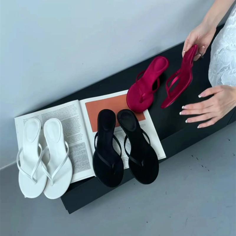 Bailamos Summer Thin High Heel Women Slipper Fashion Narrow Band Slip On Ladies Flip Flop Outdoor Dress Sandal Slides Shoes Muje