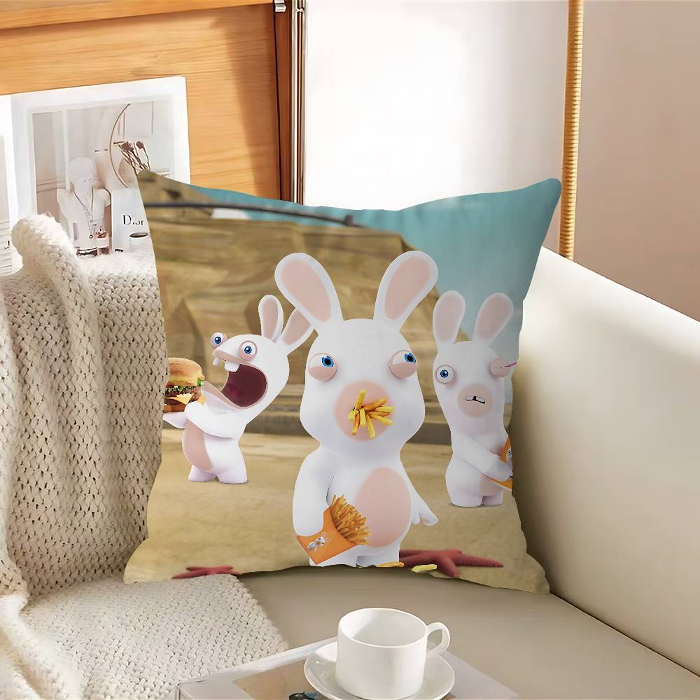 CUTE Cartoon I-InvasionS Rabbids Pillow Case Removable Washable Cushion Cover – All-Season Soft Linen