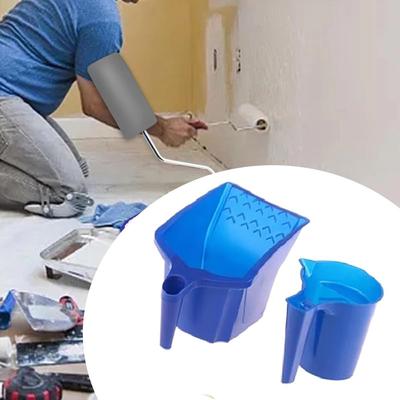 Blue Plastic Paint Tray Paint Bucket Roller Brush Holding New Material Paint Cup