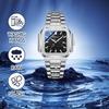 JewelryWe Men's Stainless Steel Calendar Watch Silver 3ATM Water-Resistant Luminous Analog Quartz Fashion Accessory Gift for Boyfriend