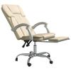 Office Chair with Reclining Function Cream Faux Leather