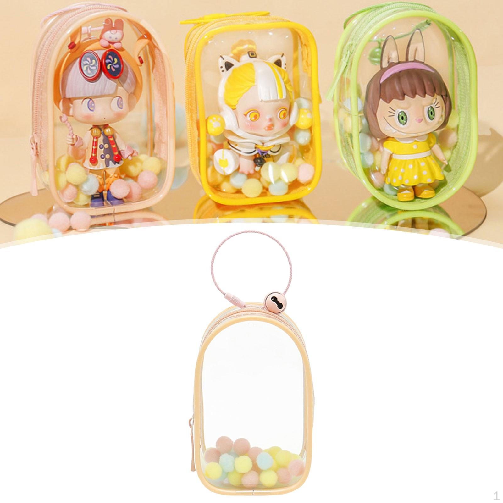 

Прозрачная сумка для показа фигур, мини-сумка для куклы, украшение для рюкзака розовый