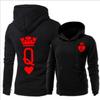 Playing Card Couples QUEEN KING Print Hooded Long Sleeve Couple Sweatshirt