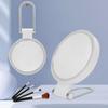 Travel Makeup Mirror Dual Sided Round Shape Foldable 1X 20X Magnification LED Lighted Vanity Mirror