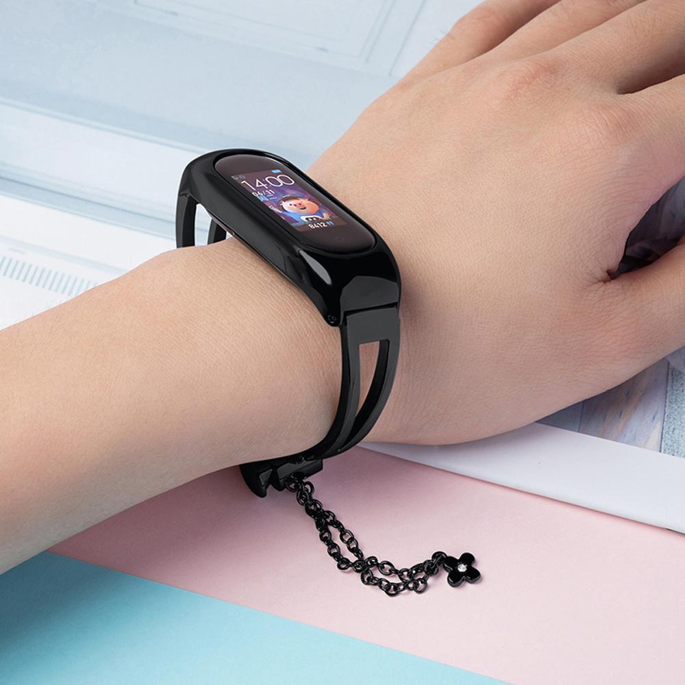 Ersatz Metallarmband Gliederarmband Kette Armband für Xiaomi Mi Band 6 / 5 / 4 / 3 schwarz