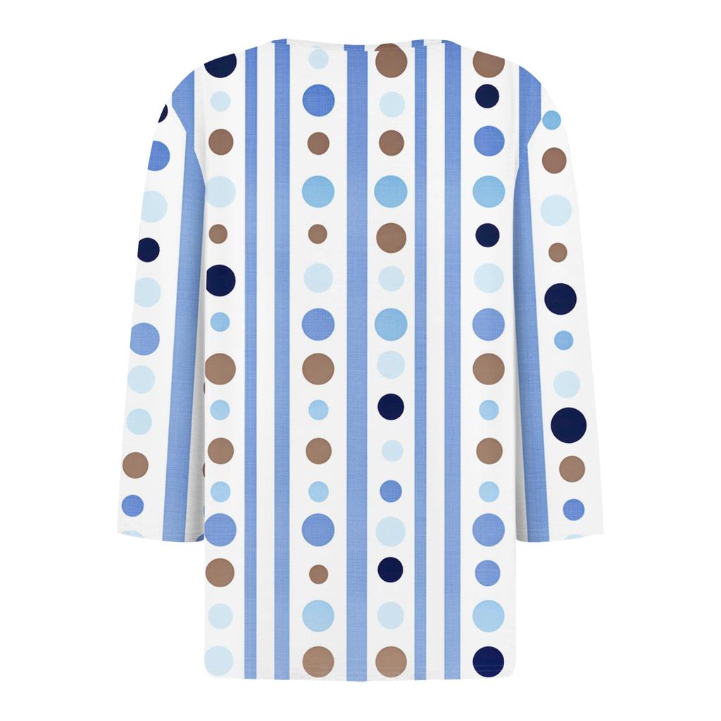 Damen V-Ausschnitt Freizeit Dreiviertelarm Knopf-Detail Top mit Blumenmuster