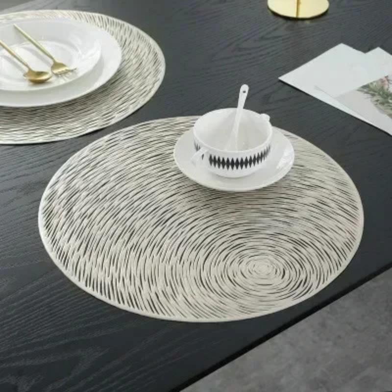Household Fashion Supplies Table Mats Coasters Pad Round PVC Placemat Mats Heat Resistant Wear Resistant Non - Slip Table Pad