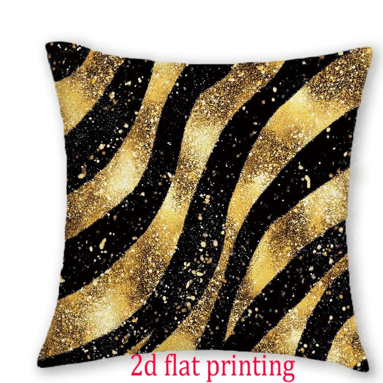 1/4 Stück Luxuriöse Schwarz-Gold Tierprint Kissenbezüge Zebra Leopard Giraffe Muster Kissenhüllen für Heimdekoration