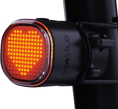 TL08 Bicycle Tail Light with Custom Emojis, Road Bike Rear Light, Auto-On, Team Syncing, Cross Bike Safety Back Light
