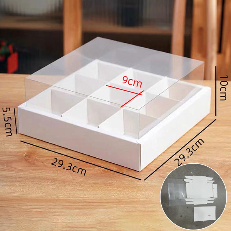 Nine-Square Grid Takeout Hot Pot Packaging Box Retro Kraft Paper Baking Dessert Cake Picnic Box