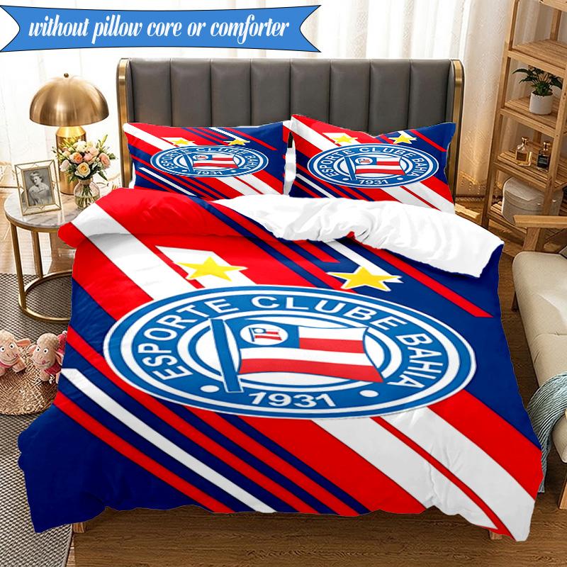 3PCS Esporte Clube Bahia Design Printed Soft Bedding Set,Including 1pc Duvet Cover And 2pcs Pillowcases Perfect for Bedroom, Dormitory, Fan gift