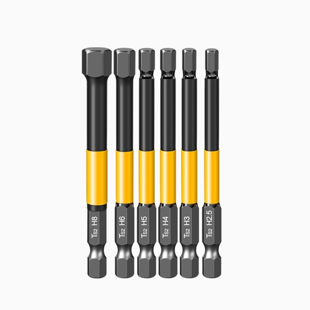 S2 Steel Internal Hex Bit High Hardness Magnetic Screwdriver Bit for Pneumatic Screwdriver