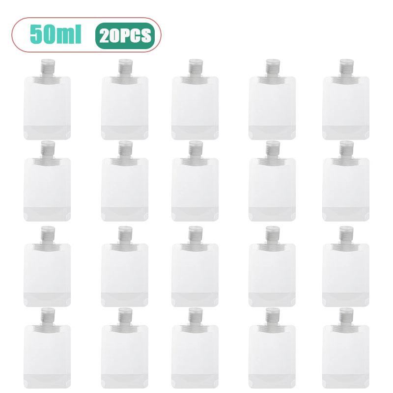 10-30Pcs Reusable Squeeze Travel Pouches Empty Bottles Refillable For Lotion Shampoo Toiletries Liquid Cosmetic Carry On Bag