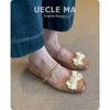 Super Soft Lambskin~ French Single Shoes Women's Flat-bottomed Ballet Evening Shoes Light Mouth Bow Retro Mary Jane Shoes