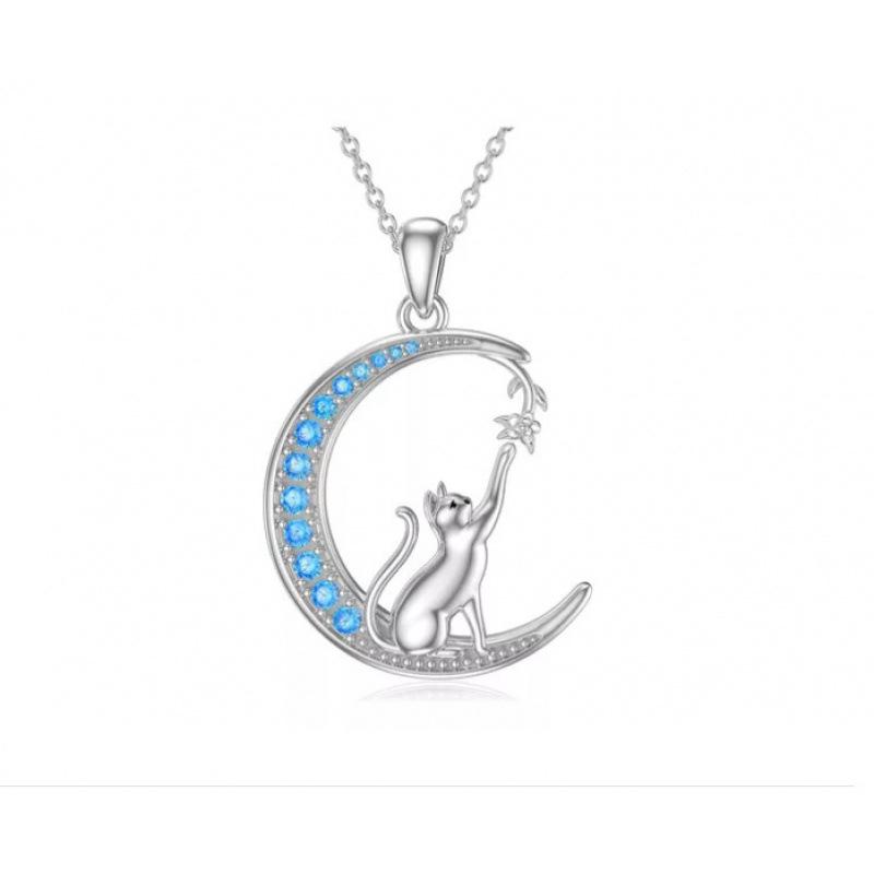 European & American Stylish Moon Cat Flower Earrings for Women