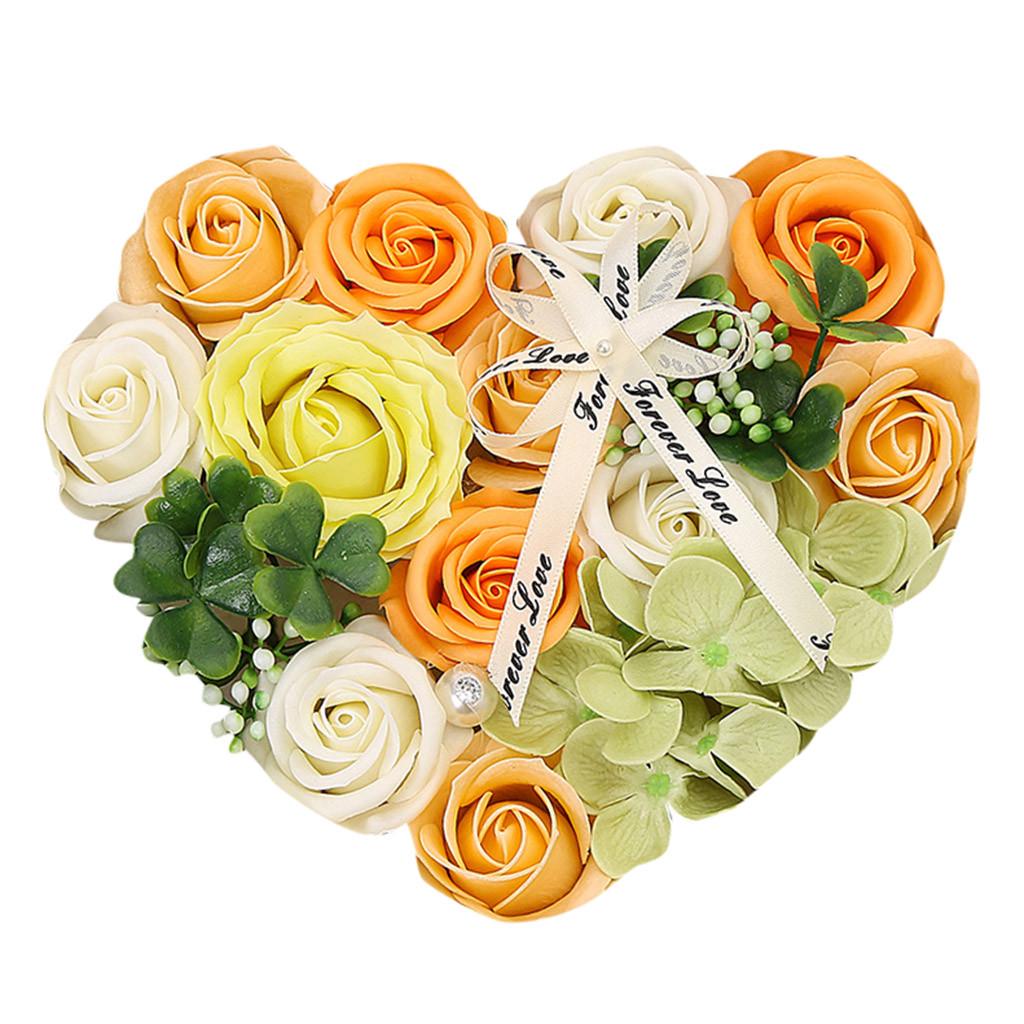 Heart-Shaped Artificial Rose Flower Arrangement with Mixed Colors for Home Decor, Weddings, and Gifts