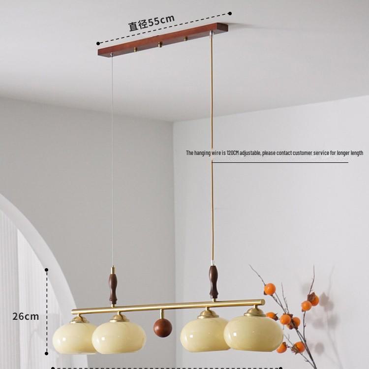 Retro Wabi-Sabi Persimmon Chandelier: Medieval Style Solid Wood Lamp for Living Room, Study, or Bedroom.