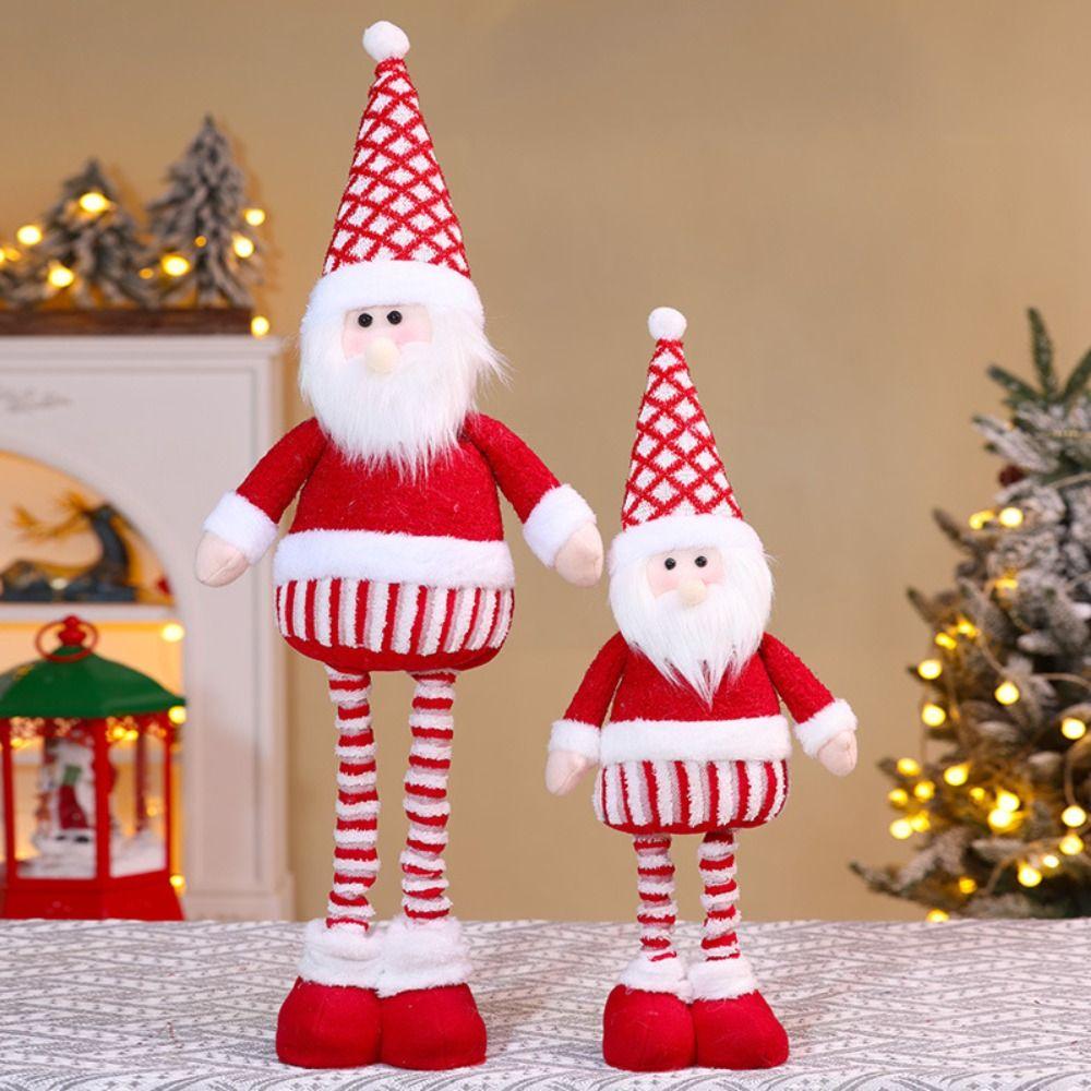 Santa Claus Christmas Telescopic Doll Knitted Style Christmas Ornament Wall Decoration