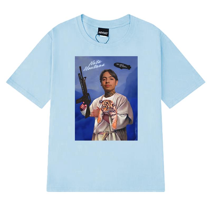 Hot Rapper Natanael Cano Album Nata Montana short sleeve Tshirts Unisex Women vintage Hip Hop streetwear Unisex 100 Cotton Tops S