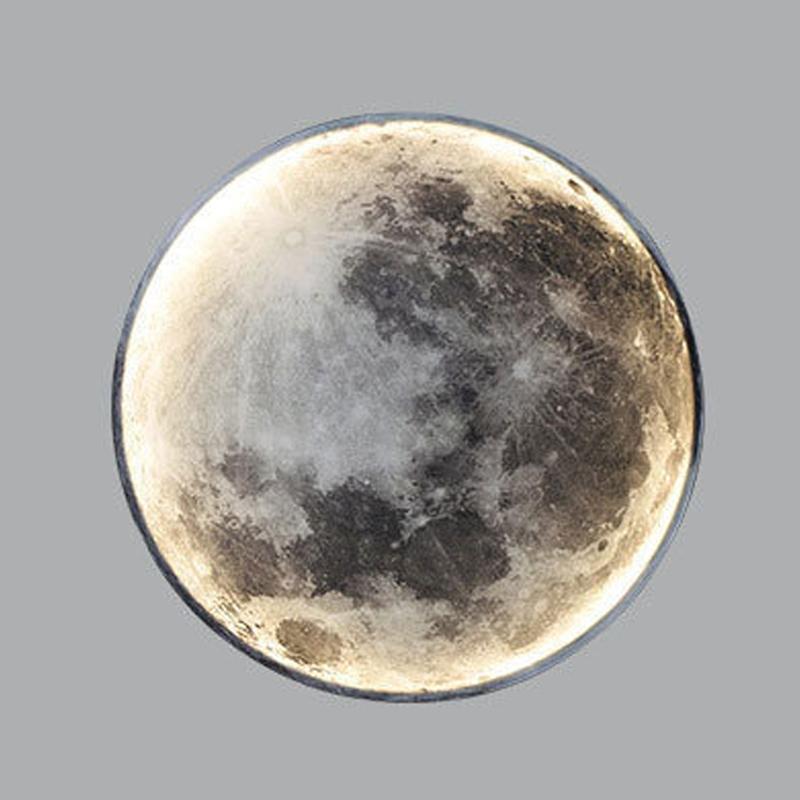 

Луна настенный светильник современный роскошный креативный настенный светильник гостиная фон настенный декоративный светильник минималистский арт спальня ночник 220V&Cool White(5500-7000K)&D50CM(24W)