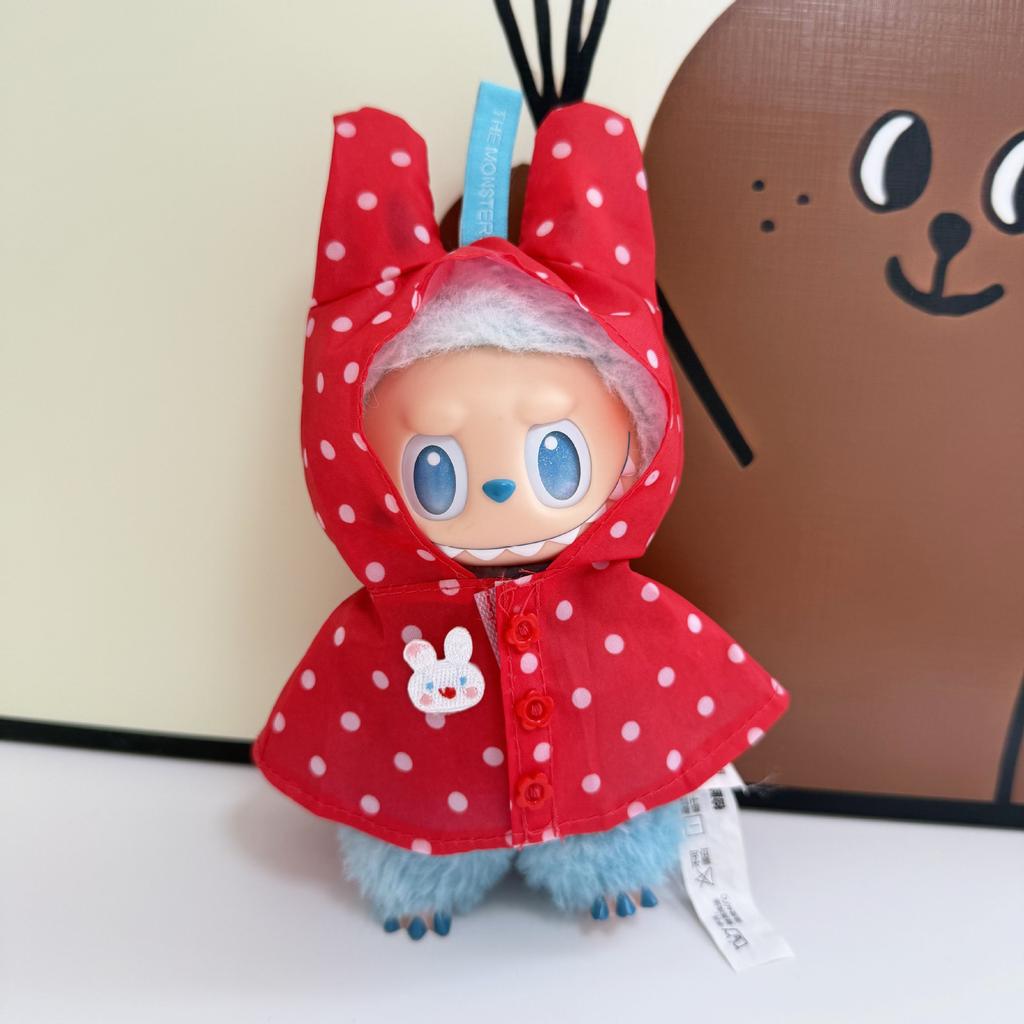 Only Clothes for V1 V2 V3 Labubu Clothes Raincoat Colorful Polka Dot Waterproof Suit Set Raincoat Suit Set Children's Gift