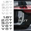 1.8T 2.0T 3.0T V6T V8T ABS badge stickers car rear trunk displacement decoration label