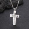 New Zircon Cross Pendant Necklace for Women Men Free Gifts Square Pearl Chain Gold Color Jewelry Trendy One Piece Necklace