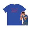 Tricou Albastru Supradimensionat cu Mânecă Scurtă cuinscriptionarea Harry Styles "Kiss All The Time. Disco, Ocazional" Grafică cu text pixelat pentru fanii muzicii pop