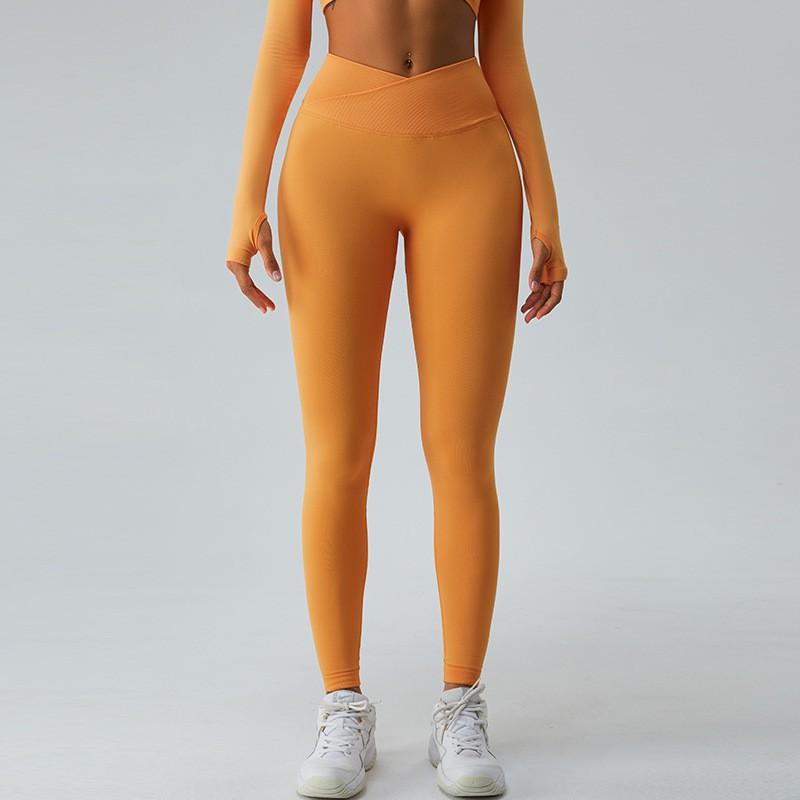 High Waist Cross-Back Seamless Yoga Pants Women Tummy Control Butt Lift Quick Dry Running Gym Leggings