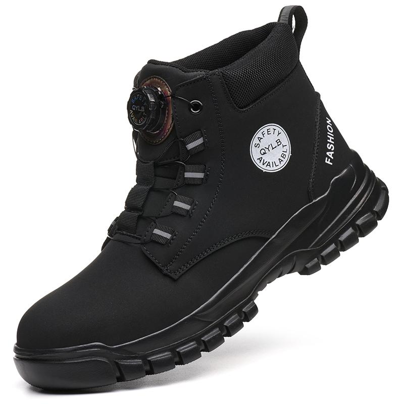 Rotating button Work Boots Men Shoes Puncture-Proof Safety Shoes Men Steel toe shoes Waterproof Protection Shoes Security Boots
