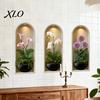 2D Archway Decals 3Pcs Arched Flower Wall Stickers, Boho Style Floral Plant Decals, Self Adhesive PVC Peel And Stick Wallpaper for Waterproof Stickers