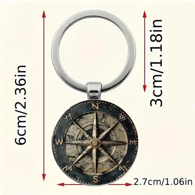 Portachiavi Bussola Nautica Vintage Lega di Zinco Perfetto per Borse Decorazione Auto Regalo Ideale per Uomini Halloween Ringraziamento