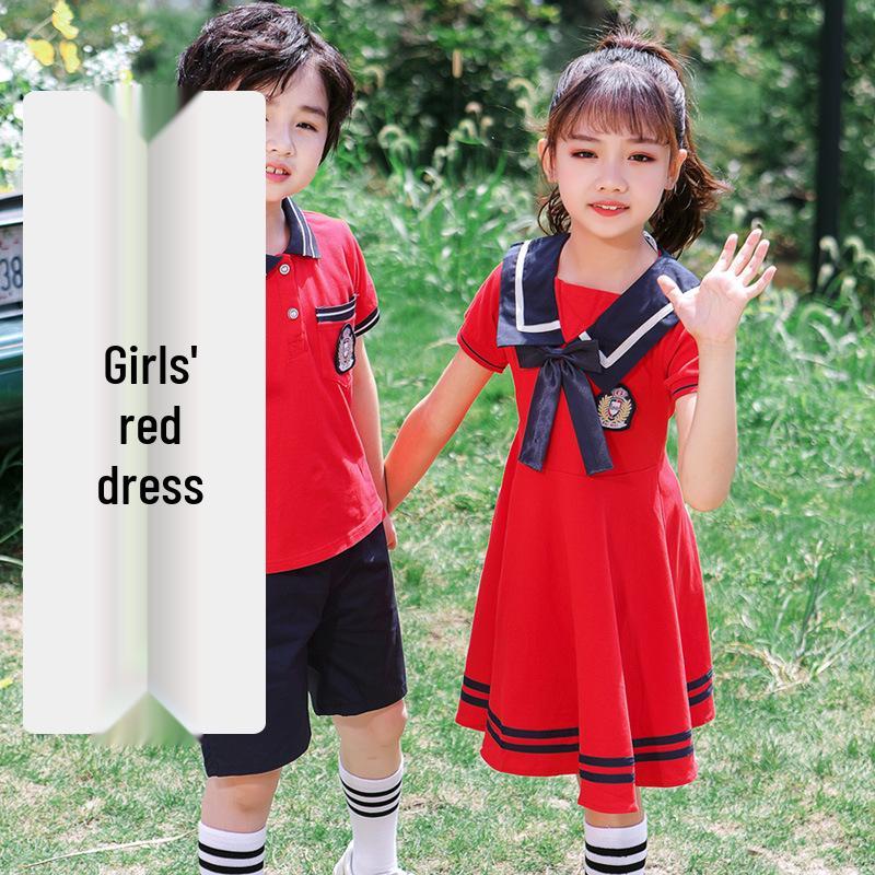 New British Style Kindergarten Summer Uniform Set for Boys and Girls – Ideal for School and Performances
