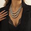 Punk-Stil Übertrieben Große Runde Perlenkette Damen, Trendiger Retro CCB Ketten Schlüsselbein Kette