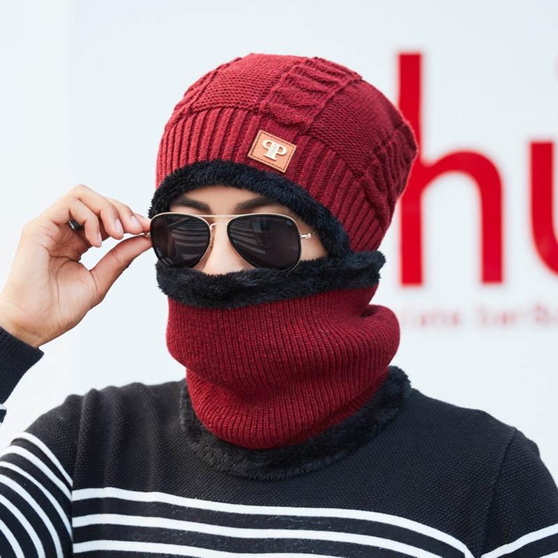 Women Winter Mens Warm Ski Beanie Cap Wool Knit Snow Hat Skull Balaclava Scarf