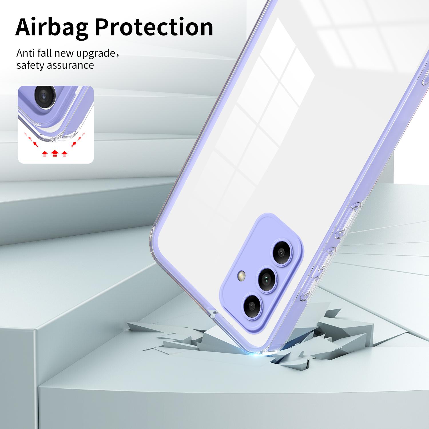 

For Samsung Galaxy A05s 4G Clear Case Colorful Frame Mobile Phone Cover Purple