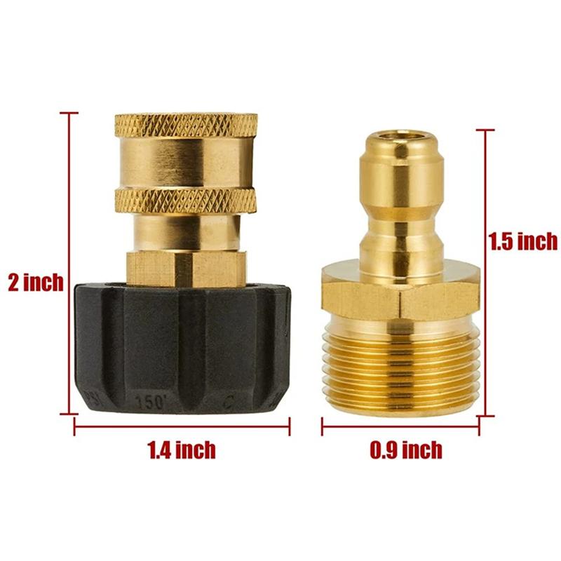 Swivel M22 To 1/4" 3/8" Quick Connect Hitch Kits For High Pressure Wash Sprinkler To Hose Adaptor Connection 5000 Psi