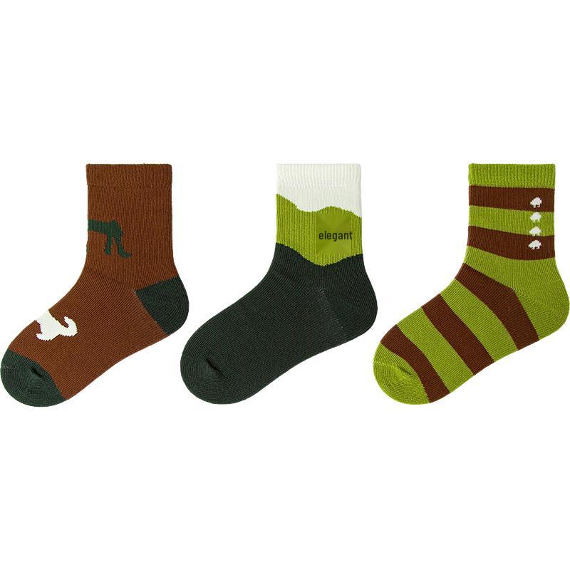 Minibala Kids Soft Cotton Blend Mid-Calf Socks (3 Pairs)