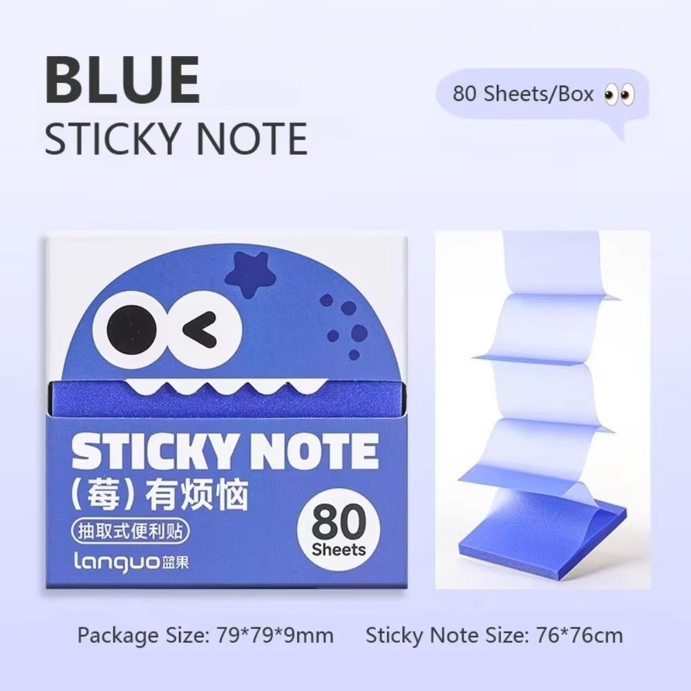Kawaii Pull-out Sticky Notes Pearlescent Square Writing Pad Portable Cartoon Notepads Office