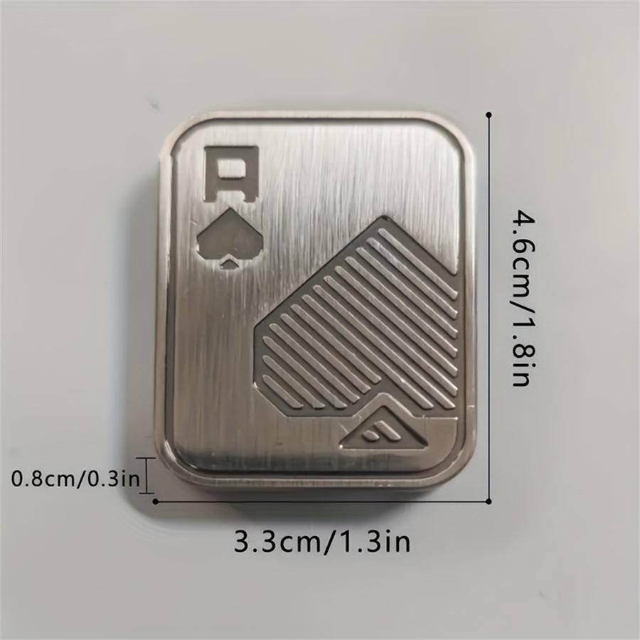 1pc Metal Fidget Toys - Metal Poker Push Card Fidget Slider Stress Relief Toy,Fidget Toy Haptic Coin,Office Desk Toys Gifts