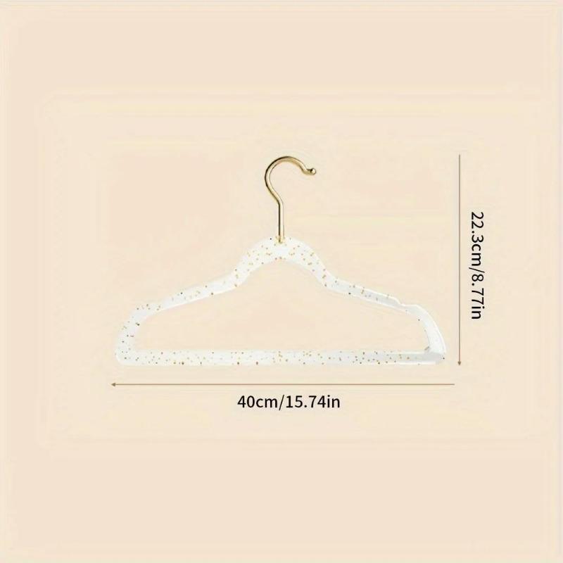 30pcs  Home Clothes Hangers Acrylic Sparkling Powder Crystal Clothes Hangers Transparent Anti Slip Invisible Drop Resistant