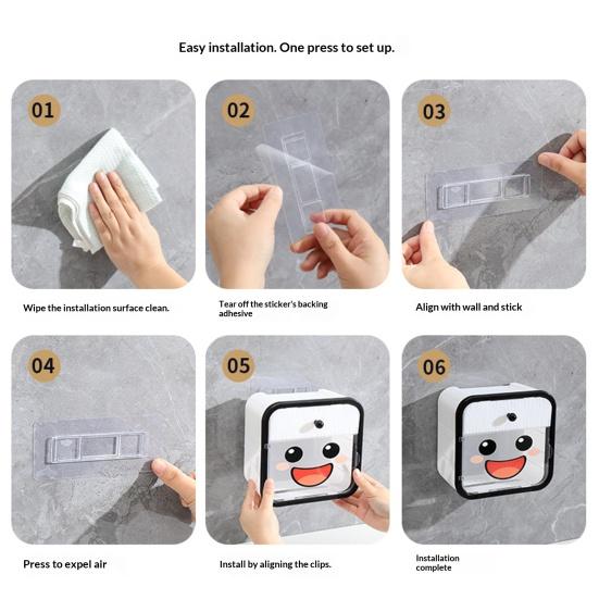 Držák na toaletní papír Plastový vodotěsný dávkovač papírových ubrousků se zásuvkou a policí Nástěnný box na ubrousky pro domácí koupelnu