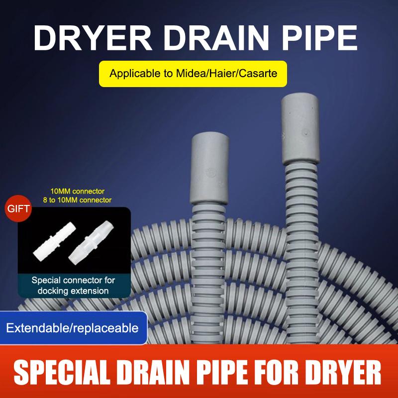 Dryer Drain Hose 10mm Heat Resistant Durable Replacement Extension with Adapter Multiple Sizes for Laundry Room Dryer Use