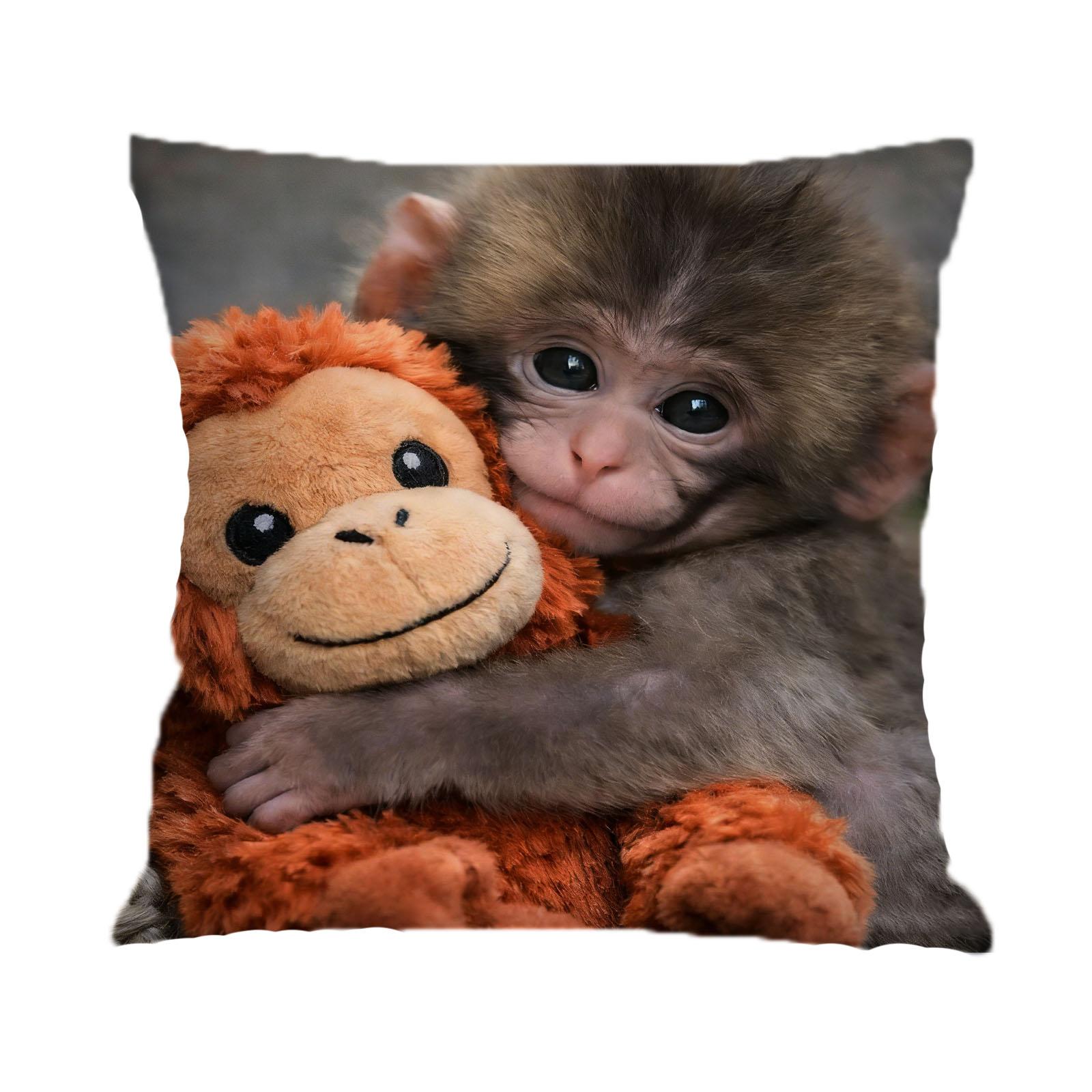 

Adorable Little Monkey Themed Items: Printed Pillowcase, Square Throw Pillow, 40*40cm one size