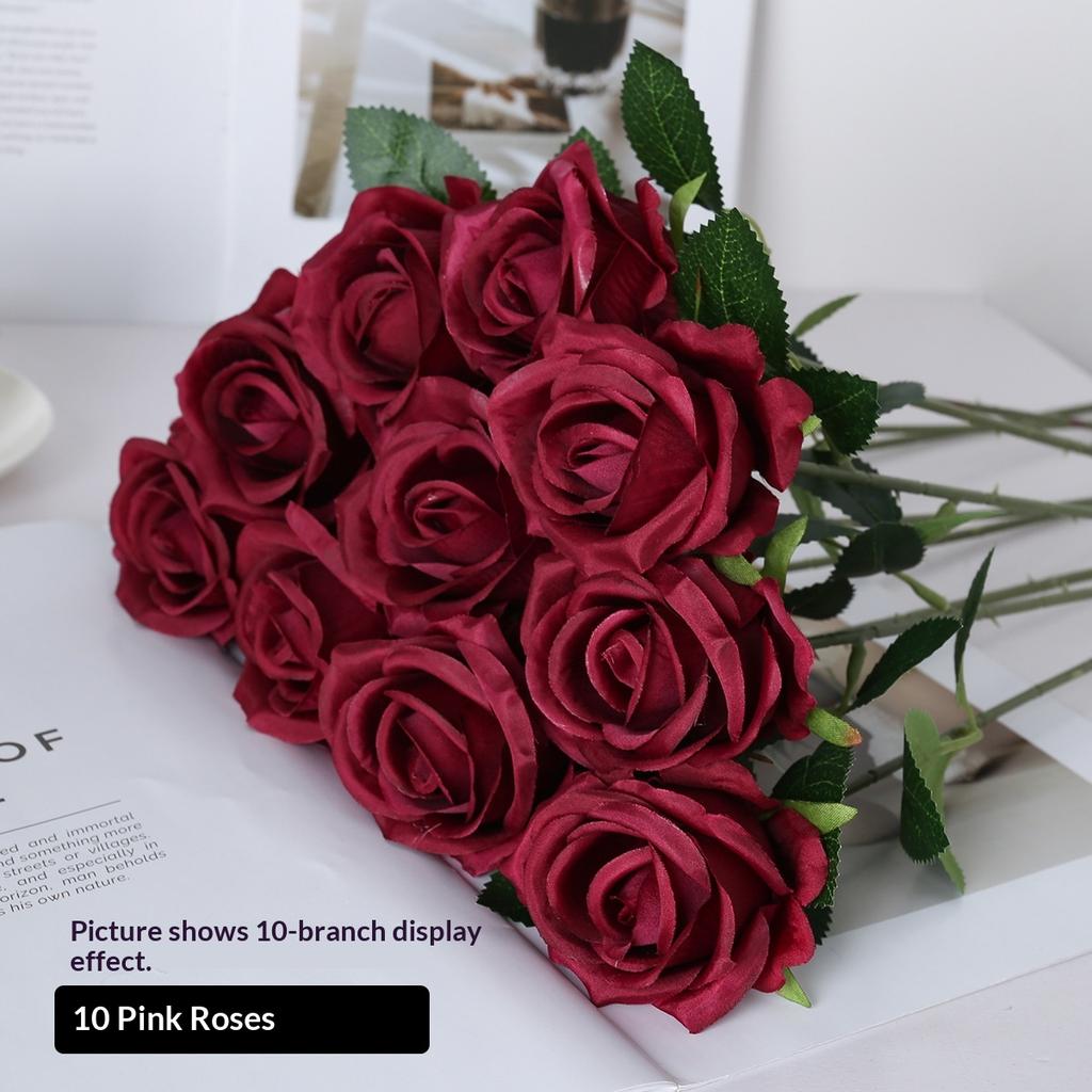 Artificial Highly Realistic Rose Bouquet for Valentine's Day Wedding Home Decoration Flowers Living Room Dining Table