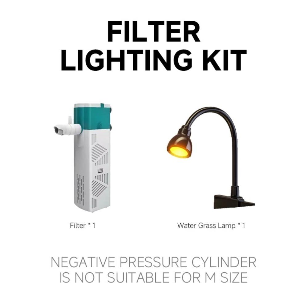 with LED Lighting Fish Tank Clear Desk Aquarium Set Durable Turtle Tank  for Fish Decor