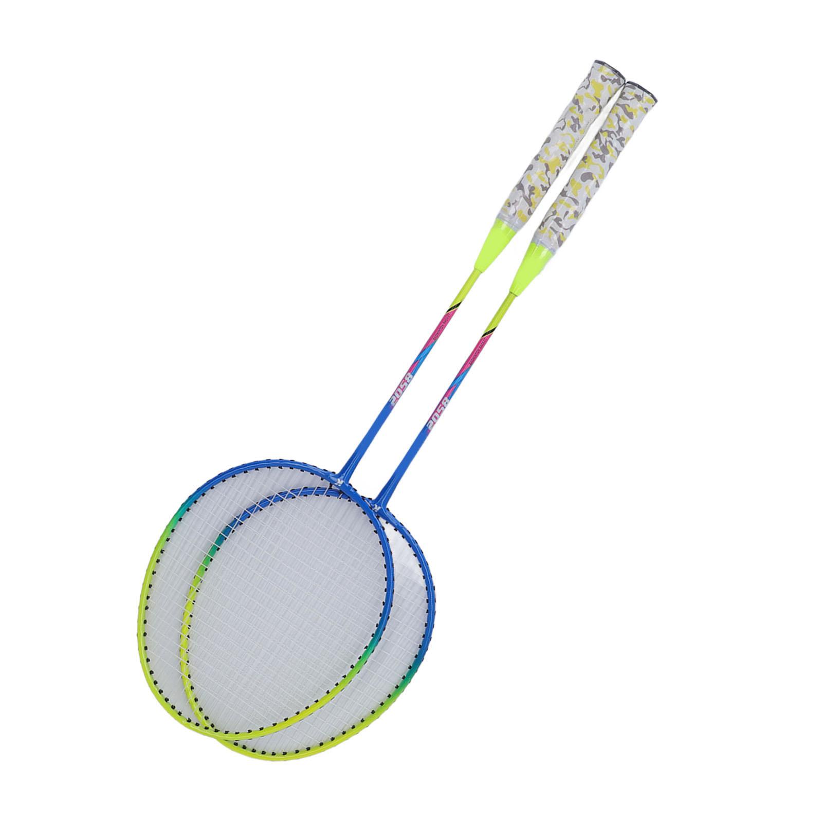 

2 шт. Бадминтонная ракетка Желтая Легкая Рама Большое Игровое Пятно Противоскользящая Двойная Бадминтонная Ракетка с