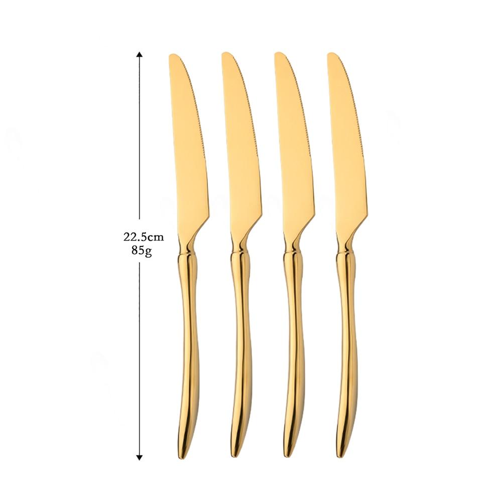 Gold Stainless Steel Tableware Set Knife Fork Spoon Western Style Dinnerware Cutlery Set Dinner Flatware Set